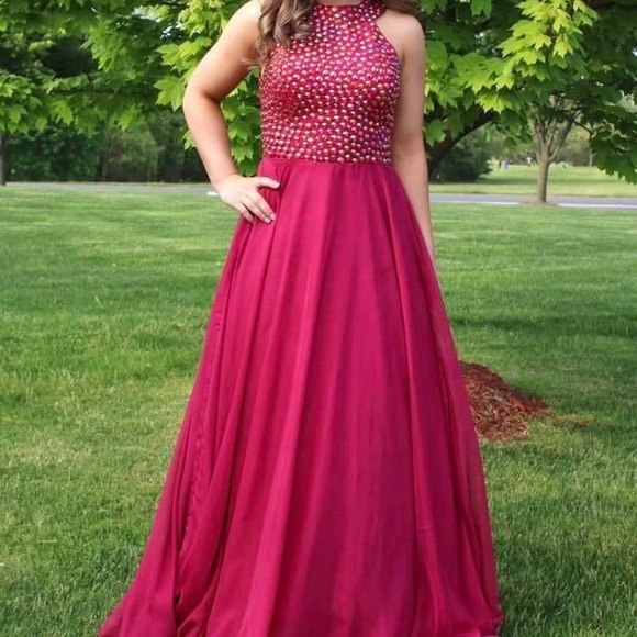 berry prom dress